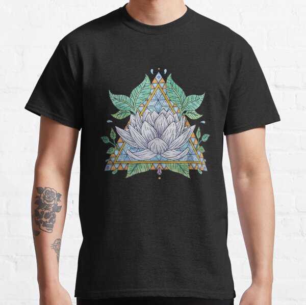 Stained Glass Lotus Illustration Classic T-Shirt