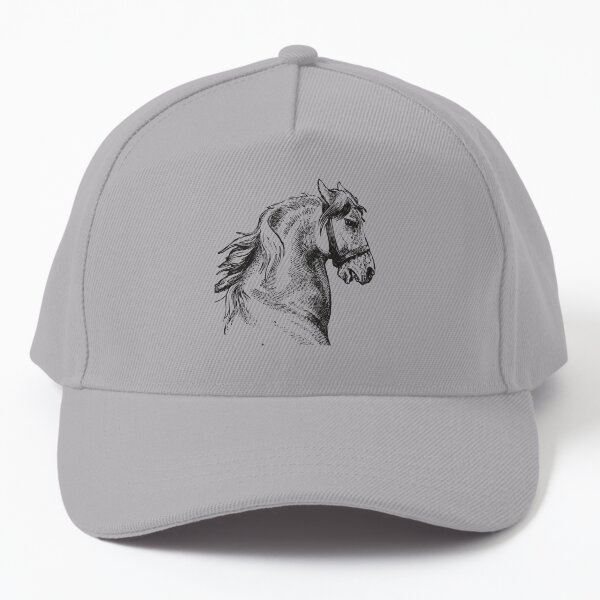 Vintage Horse | Horse Head | Black and White | Baseball Cap