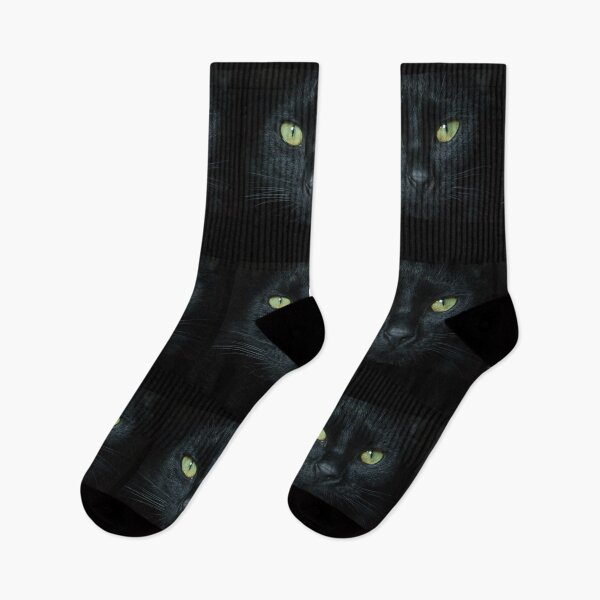 Item preview, Black Halloween Kitty with Green Eyes Close Up designed and sold by Sonya Umble.
