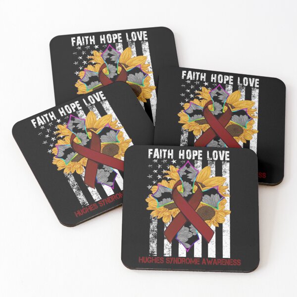 Item preview, Sunflower Faith Hope Love Cross and Flag Hughes Syndrome Awareness designed and sold by largellie.