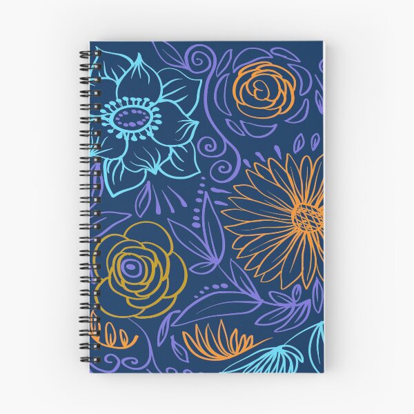 Artikelvorschau, Blaues und oranges Blumenmuster entworfen und verkauft von Olga Lashko.