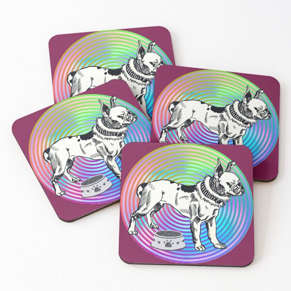 Item preview, Hungry Pitbull Terrier Colorful Dog Art designed and sold by thecooltable.