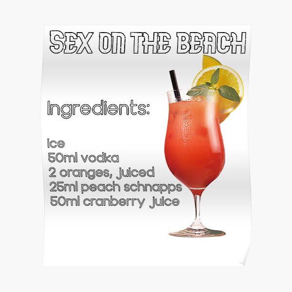 How To Cocktail Sex On The Beach Cocktail Poster By Roberto2808 Redbubble 