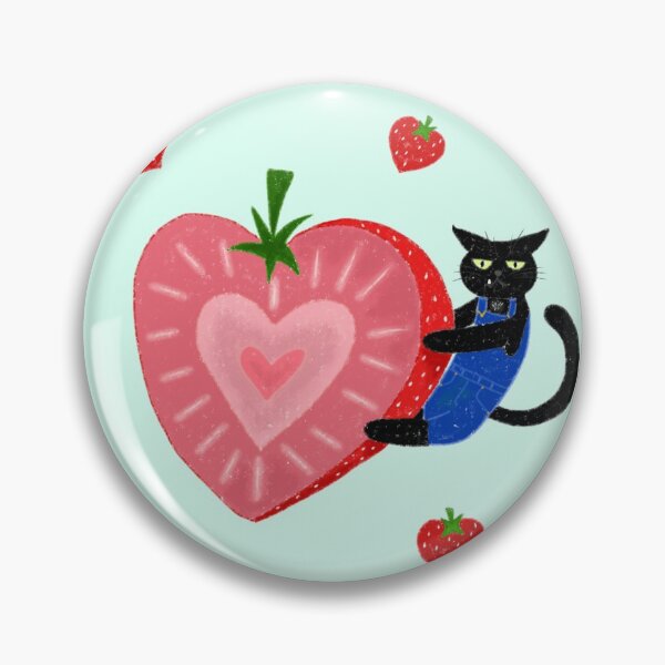 Aperçu de l'œuvre Aristote le chat noir et fraises créée et vendue par saramr1993.