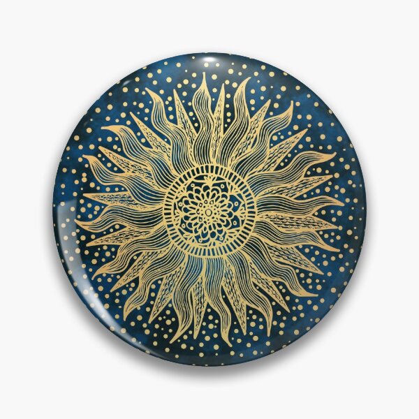 Item preview, Celestial Mandala Blue Gold Sun designed and sold by Julie Erin Designs.