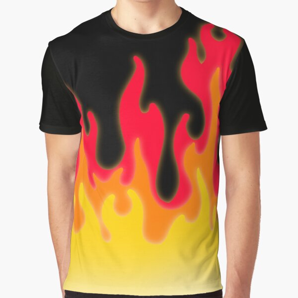 Yellow And Orange Polyester Fire Sublimation T-Shirt