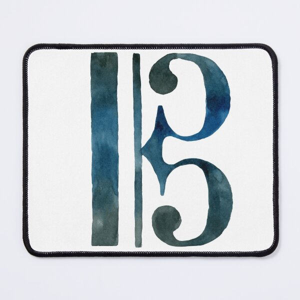 Item preview, Watercolor Tenor Clef or Alto Clef, Dark Blue designed and sold by LadyKatieP.
