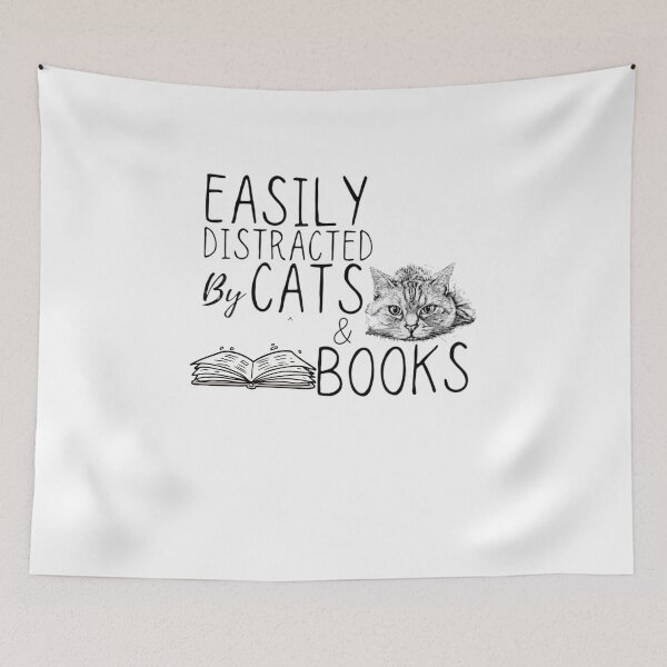 Item preview, Funny Cat Tshirt Easily distracted by cats and books Cat T-Shirt designed and sold by spolayastore.