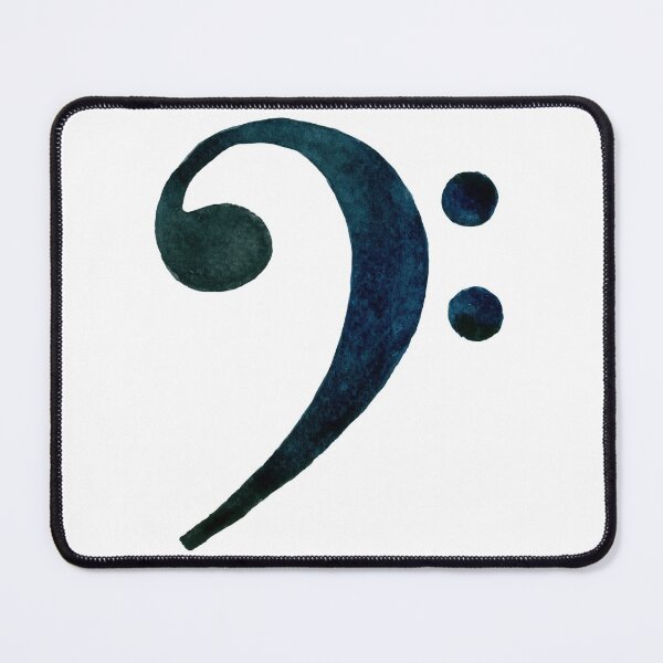 Item preview, Watercolor Bass Clef, Dark Blue designed and sold by LadyKatieP.
