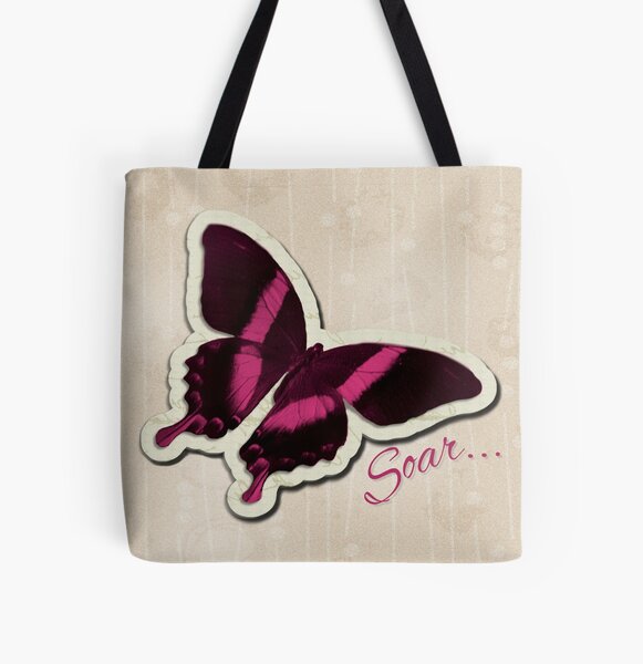 Soaring Pink Butterfly All Over Print Tote Bag
