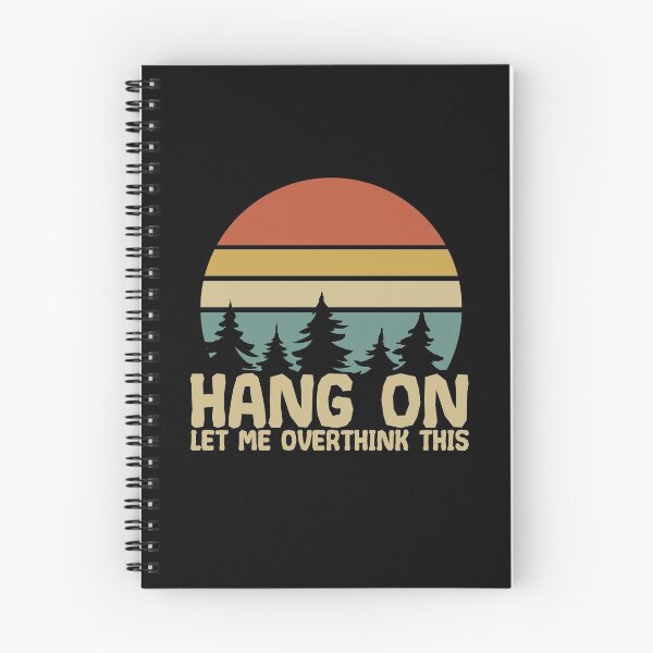 Item preview, Hang On, Let Me Overthink This with retro sunset behind trees designed and sold by SprightfulSeeds.
