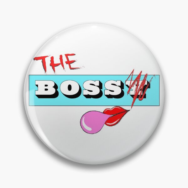 Item preview, The Bossy Boss (With Lips, Blue Banner, White Background) designed and sold by SaraMargolis.
