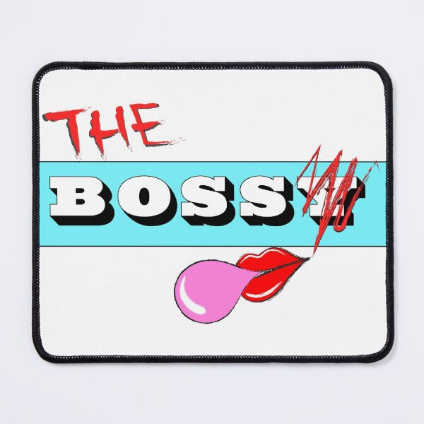 Item preview, The Bossy Boss (With Lips, Blue Banner, White Background) designed and sold by SaraMargolis.
