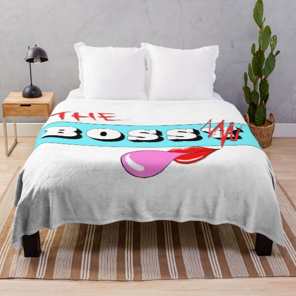 Item preview, The Bossy Boss (With Lips, Blue Banner, White Background) designed and sold by SaraMargolis.