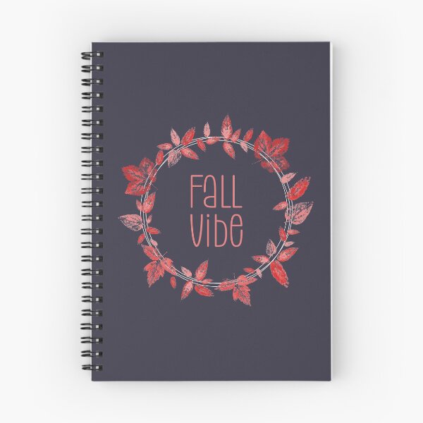 Item preview, Fall Vibe - Coronas de otoño rojas sobre azul ceniza designed and sold by EviCreates.