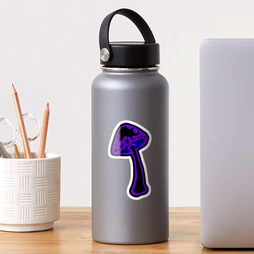 Purple Neon Glow Shroom Sticker