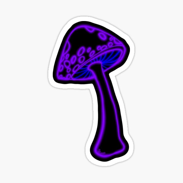 Purple Neon Glow Shroom Glossy Sticker