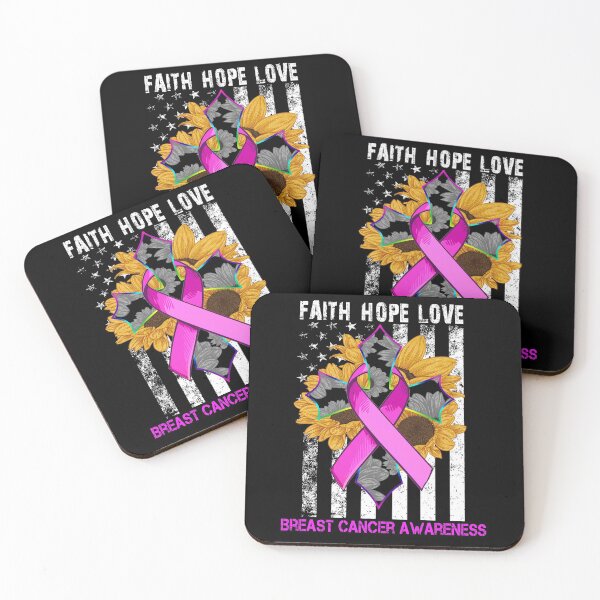 Item preview, Sunflower Faith Hope Love Cross and Flag Breast Cancer Awareness designed and sold by largellie.