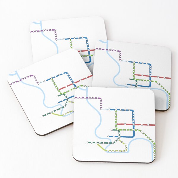 Item preview, Bangkok Thailand MRTA BTS Railway Map - No Labels designed and sold by LaynsLeaf.