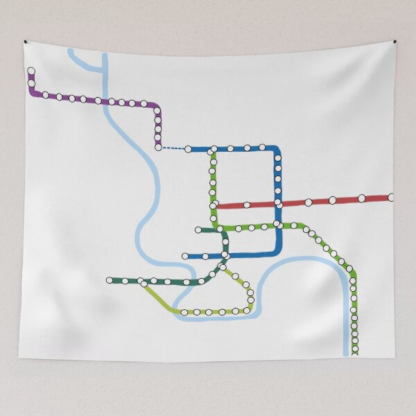 Item preview, Bangkok Thailand MRTA BTS Railway Map - No Labels designed and sold by LaynsLeaf.