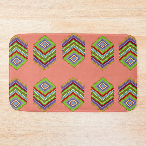Item preview, Multi-color Diamond Layered Shape on a Salmon Background designed and sold by ThisNThatImages.