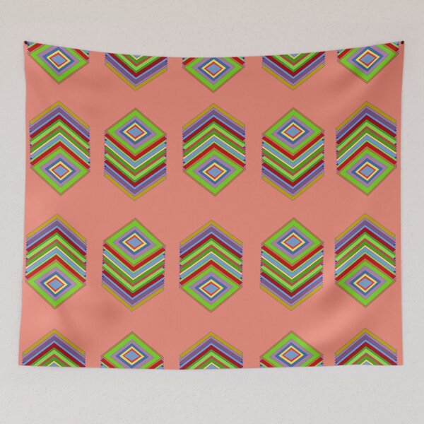 Item preview, Multi-color Diamond Layered Shape on a Salmon Background designed and sold by ThisNThatImages.
