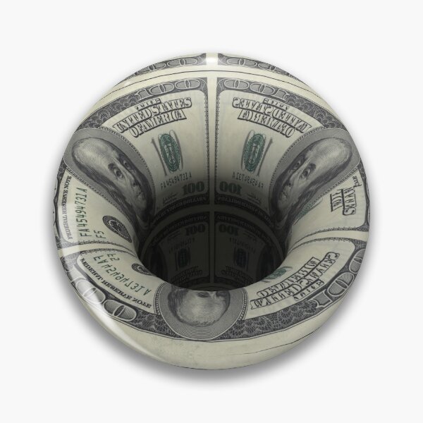 Item preview, Optical Illusion Hole Green Fiat Dollar Wall Street 100 Bill Money (Cash Green/Black) designed and sold by hyproinc.