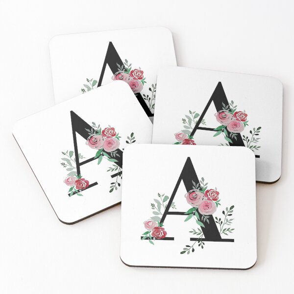 Item preview, Letter A Initials monogram floral designed and sold by Saba-Red-Ideas.