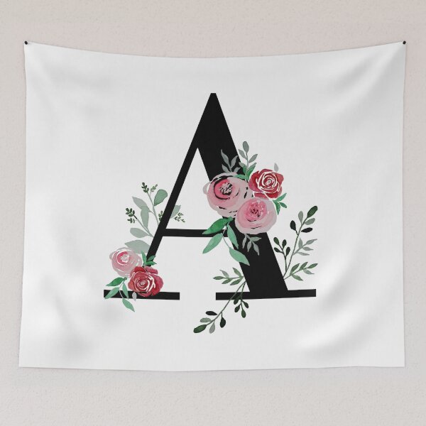 Item preview, Letter A Initials monogram floral designed and sold by Saba-Red-Ideas.