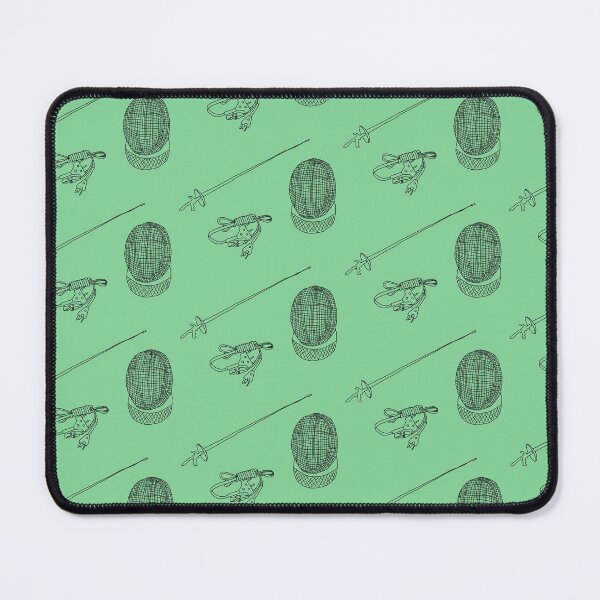 Item preview, Fencing foil, mask and bodywire pattern in green designed and sold by Kat Iti.