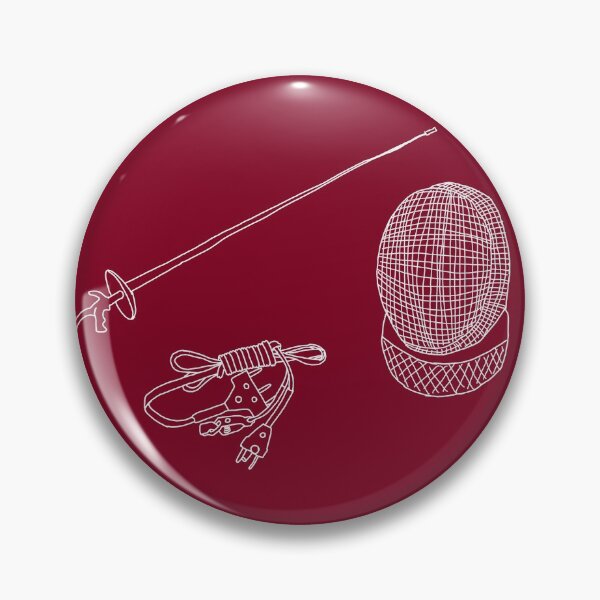 Item preview, Fencing foil, mask and bodywire pattern in burgundy designed and sold by Kat Iti.