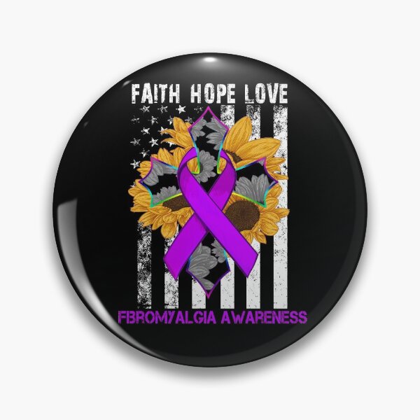 Item preview, Sunflower Faith Hope Love Cross and Flag Fibromyalgia Awareness designed and sold by largellie.