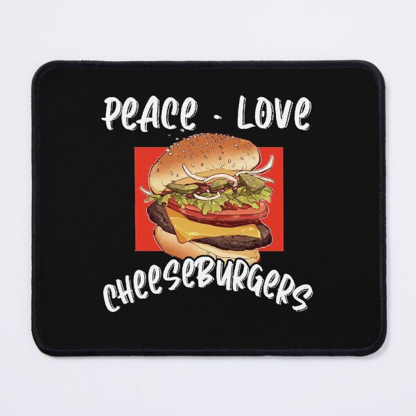 Item preview, Peace Love Cheeseburger Day Funny Hamburger Quote Saying designed and sold by Dressed For Duty.