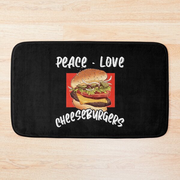 Item preview, Peace Love Cheeseburger Day Funny Hamburger Quote Saying designed and sold by Dressed For  Duty.