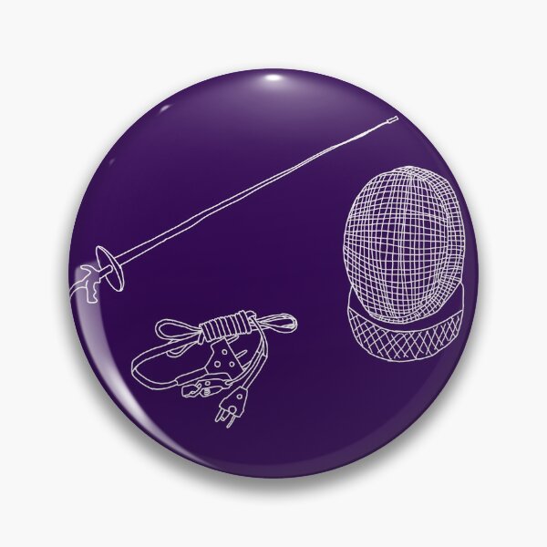 Item preview, Fencing foil, mask and bodywire pattern in indigo designed and sold by Kat Iti.
