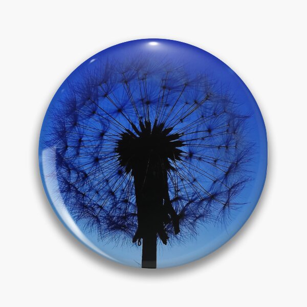 Item preview, Dandelion clock silhouette on blue background designed and sold by KaisPrints.