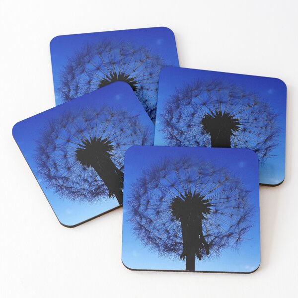 Item preview, Dandelion clock silhouette on blue background designed and sold by KaisPrints.