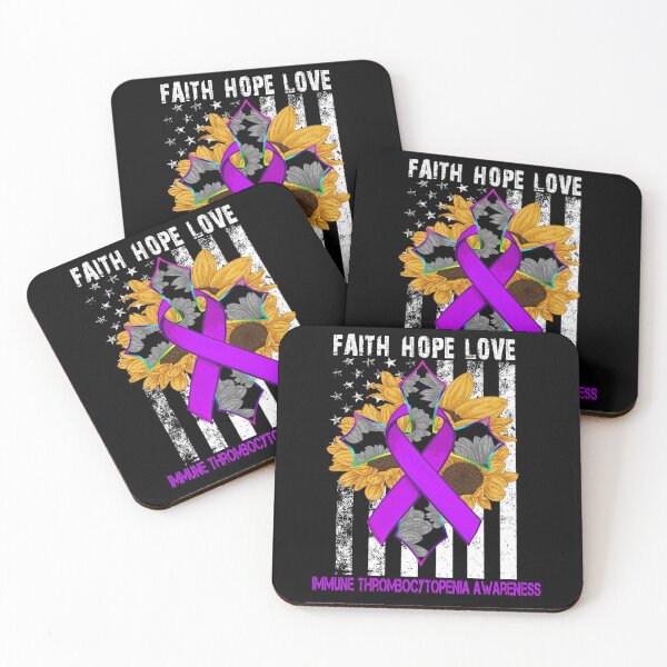 Item preview, Sunflower Faith Hope Love Cross and Flag Immune Thrombocytopenia Awareness designed and sold by largellie.