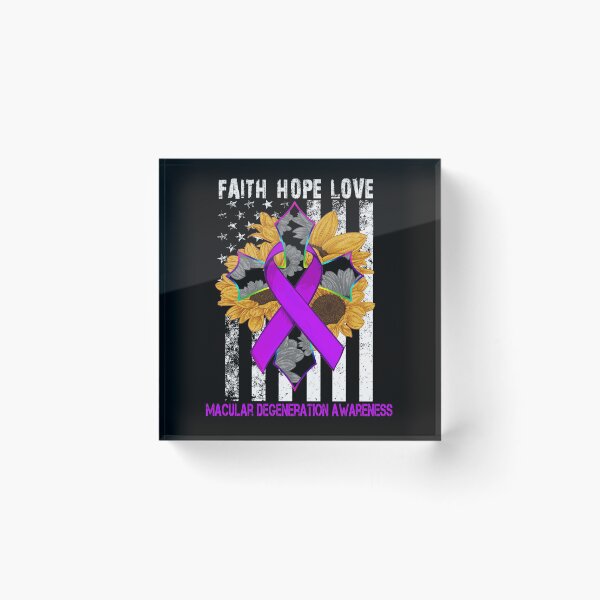 Item preview, Sunflower Faith Hope Love Cross and Flag Macular Degeneration Awareness designed and sold by largellie.