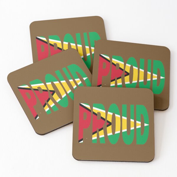 Item preview, Guyana Flag Design in The Word Proud - Guyanese - Soca Mode designed and sold by Soca-Mode.