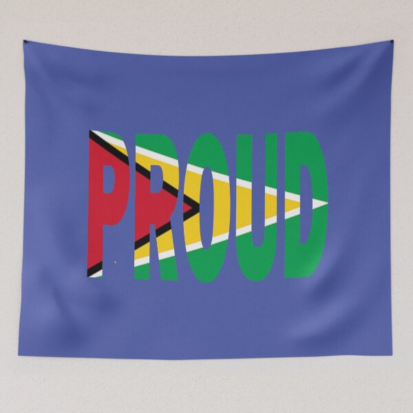 Item preview, Guyana Flag Design in The Word Proud - Guyanese - Soca Mode designed and sold by Soca-Mode.