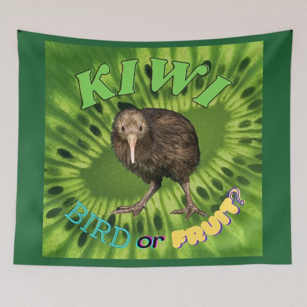 Aperçu de l'œuvre Kiwi kawaii : oiseau ou fruit ? créée et vendue par QLityProducts.