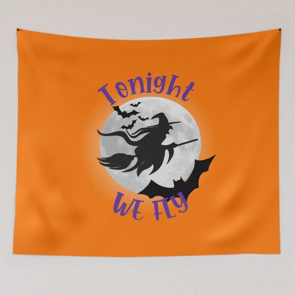 Item preview, Tonight We Fly Funny Witch Halloween Quote designed and sold by Benomi.