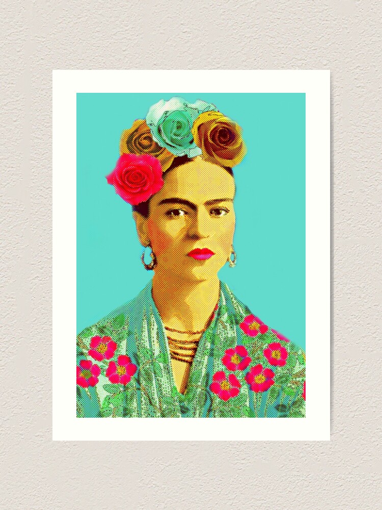 Frida Kahlo Aqua Art Print for Sale by FridaArtGallery