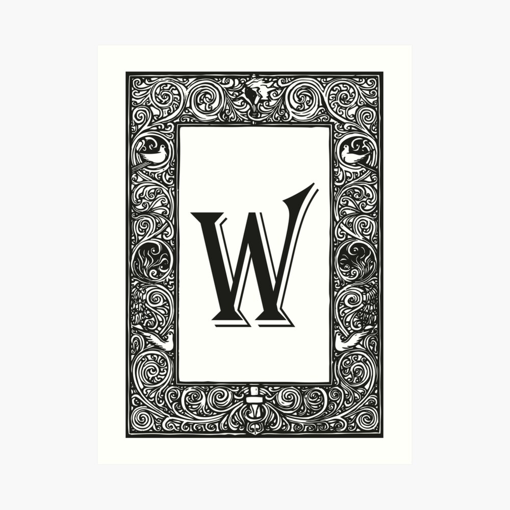 Vintage Monogram, Letter W, Black and White,  Tote Bag for Sale by  EclecticAtHeART