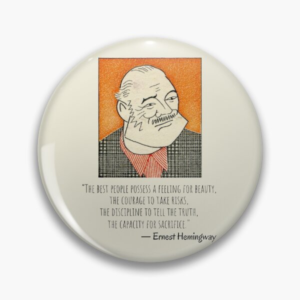 Item preview, Ernest Hemingway Portrait Quote designed and sold by BeaserHive.