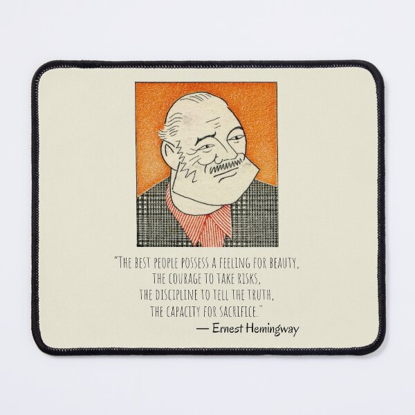 Item preview, Ernest Hemingway Portrait Quote designed and sold by BeaserHive.