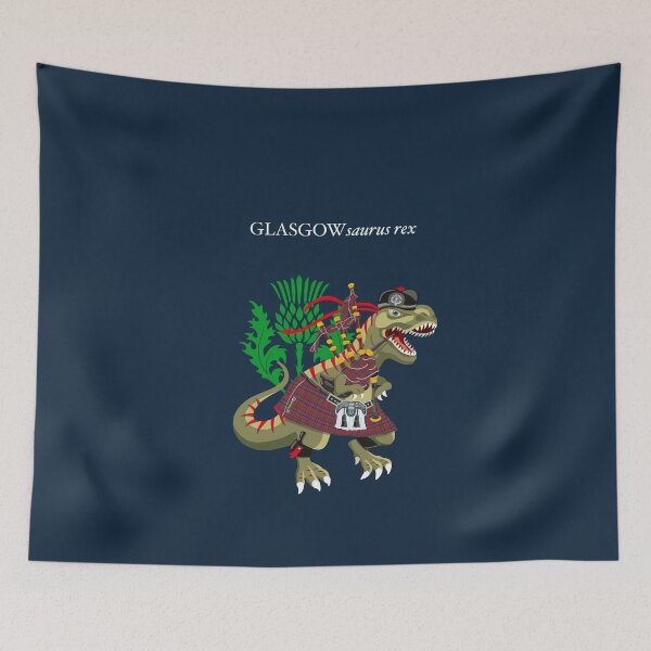 Item preview, Clanosaurus Rex GLASKOWsaurus rex Glasgow Scotland Ireland Plaid Family Tartan designed and sold by Lisa Rotenberg.