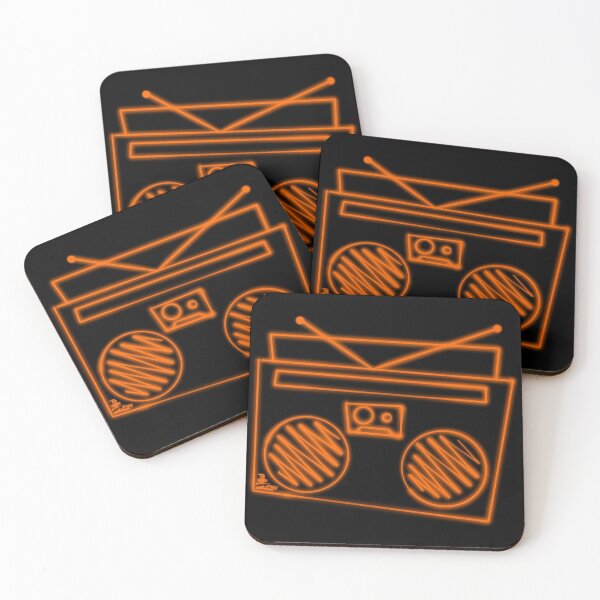 Item preview, Funky Orange Neon Boombox designed and sold by that5280lady.