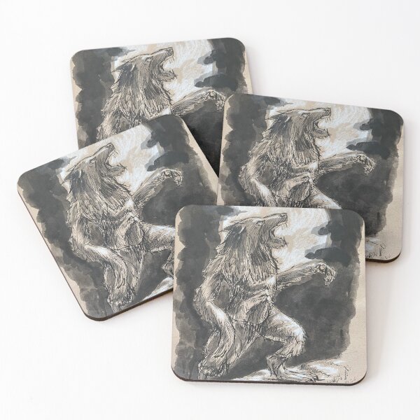 Item preview, Hombre lobo aullando a la luna designed and sold by Nora Lee Illustrations.